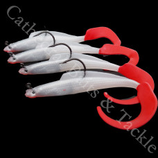  4" Curly Lures Tail Sandee White Fire Tailcolour